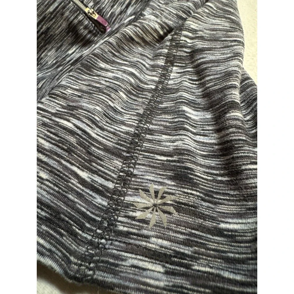 Athleta Top Womens Medium Grey Purple 1/4 Zip Long Sleeve Running Yoga Casual - Picture 5 of 10